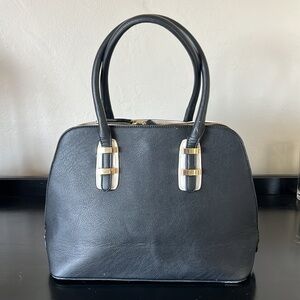 Charming Charlie Classic Black Faux Leather Satchel Purse